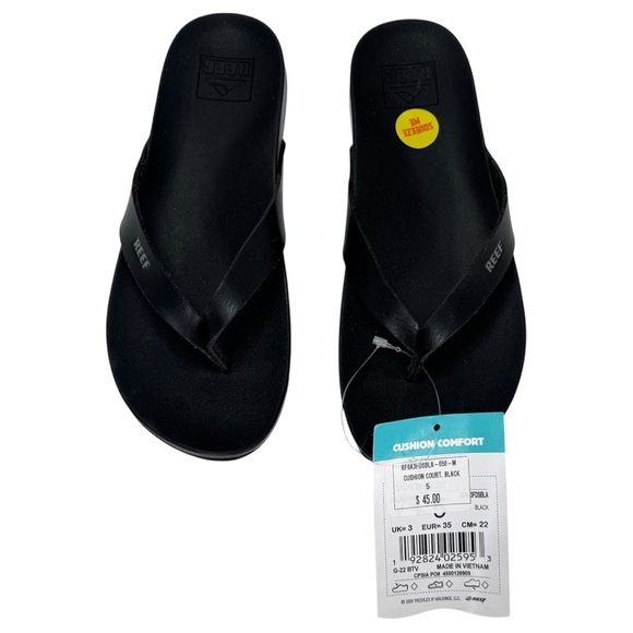 Reef Cushion Bounce Black Waterproof Womens Thing Slide Sandals Size 5M - Picture 5 of 7